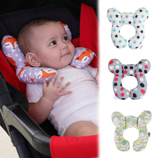 Baby U-formad Nackkudde – Ergonomiskt Stöd för Barnvagn & Bil