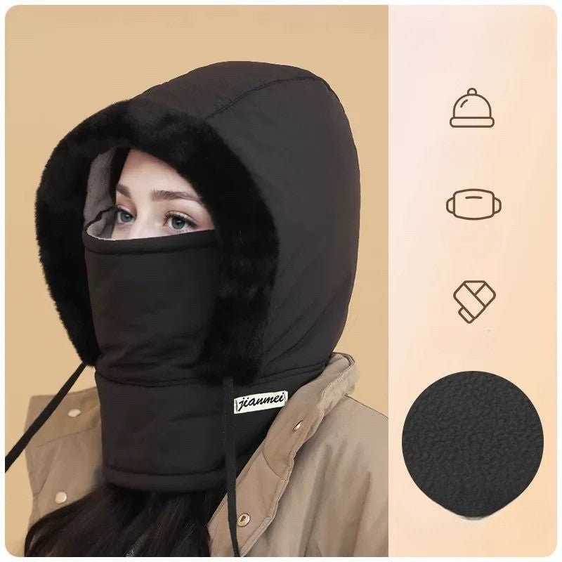 3-i-1 vintermössa med halsduk & ansiktsmask – varm fleece mot kyla