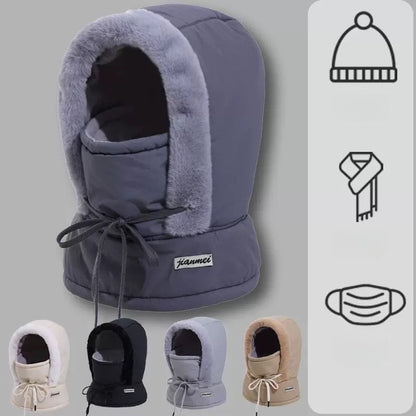 3-i-1 vintermössa med halsduk & ansiktsmask – varm fleece mot kyla