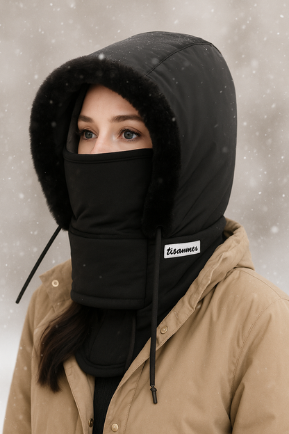 3-i-1 vintermössa med halsduk & ansiktsmask – varm fleece mot kyla