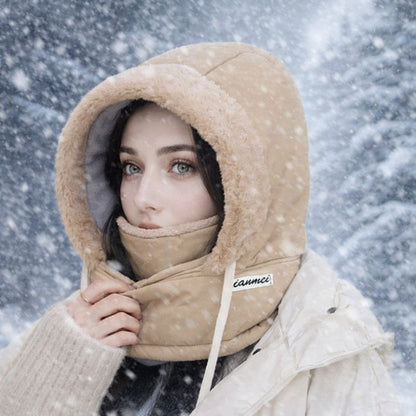 3-i-1 vintermössa med halsduk & ansiktsmask – varm fleece mot kyla